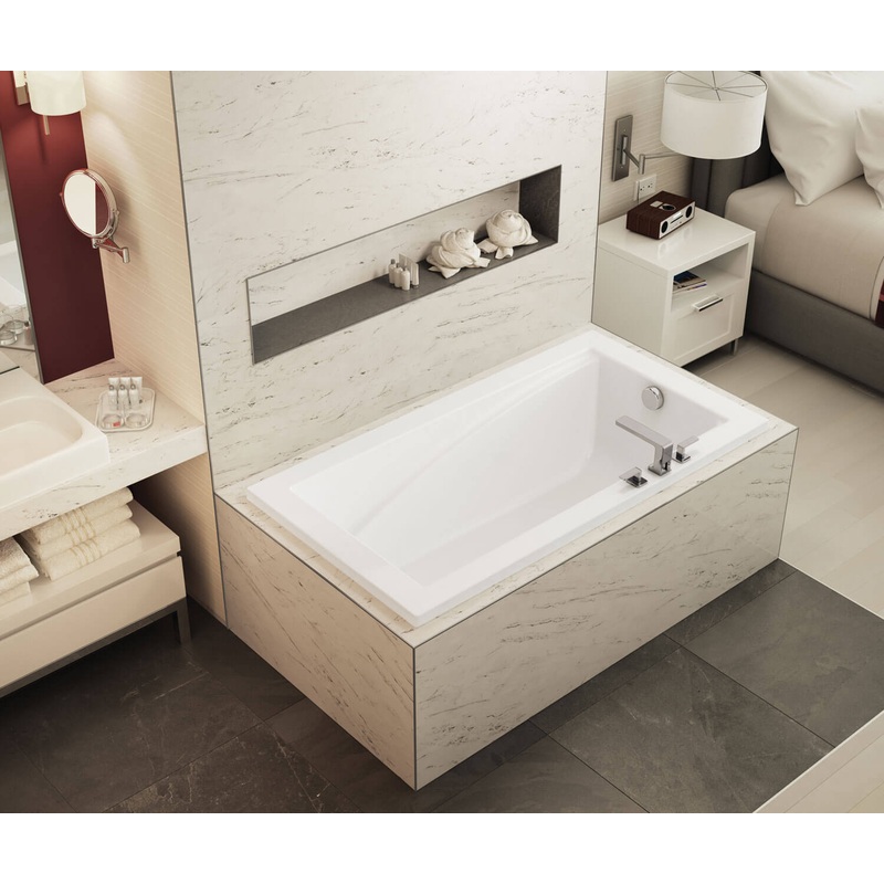 MAAX 410023-000-001-000 ModulR 6032 (With Armrests) Acrylic Drop-in End Drain Bathtub in White