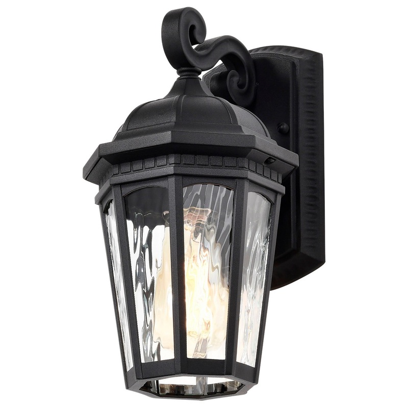 One Light Outdoor Wall Lantern from the East River Collection in Matte Black Finish by Nuvo Lighting