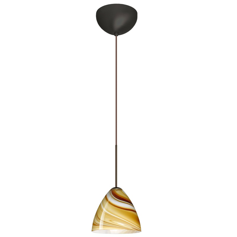 One Light Pendant from the Mia Collection in Bronze Finish by Besa