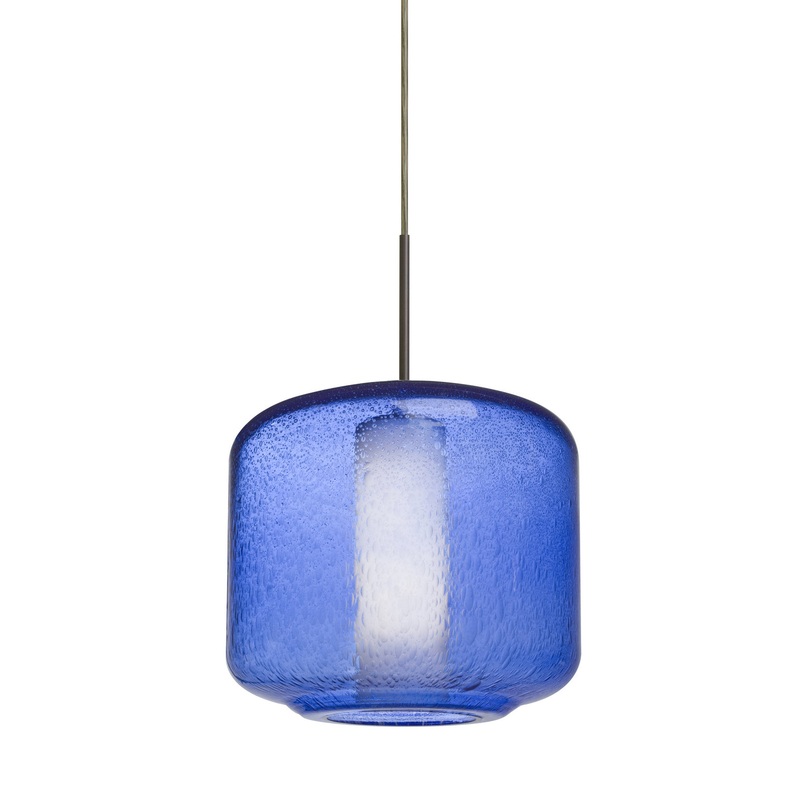 One Light Pendant from the Niles Collection in Bronze Finish by Besa