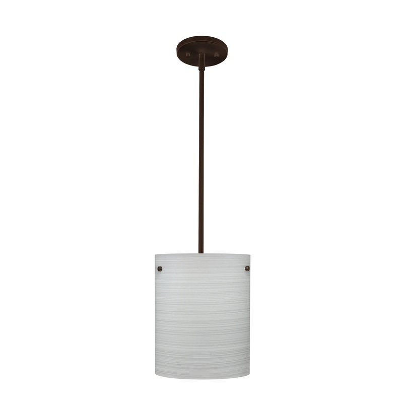 One Light Pendant from the Tamburo Collection in Bronze Finish by Besa