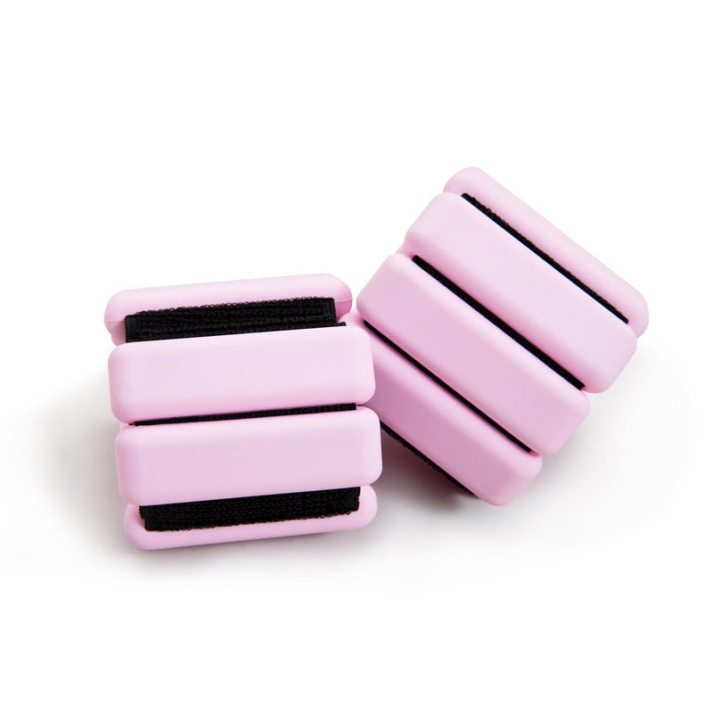 Pink Adjustable Silicone Wrist & Ankle Weights – 2lb Pair (900g) | Comfortable Fitness Resistance Bands for Workout, Running, Training