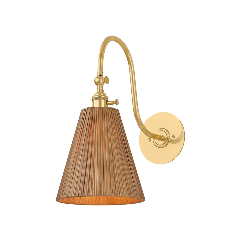 Ruthin 1-Light Wall Sconce Aged Brass