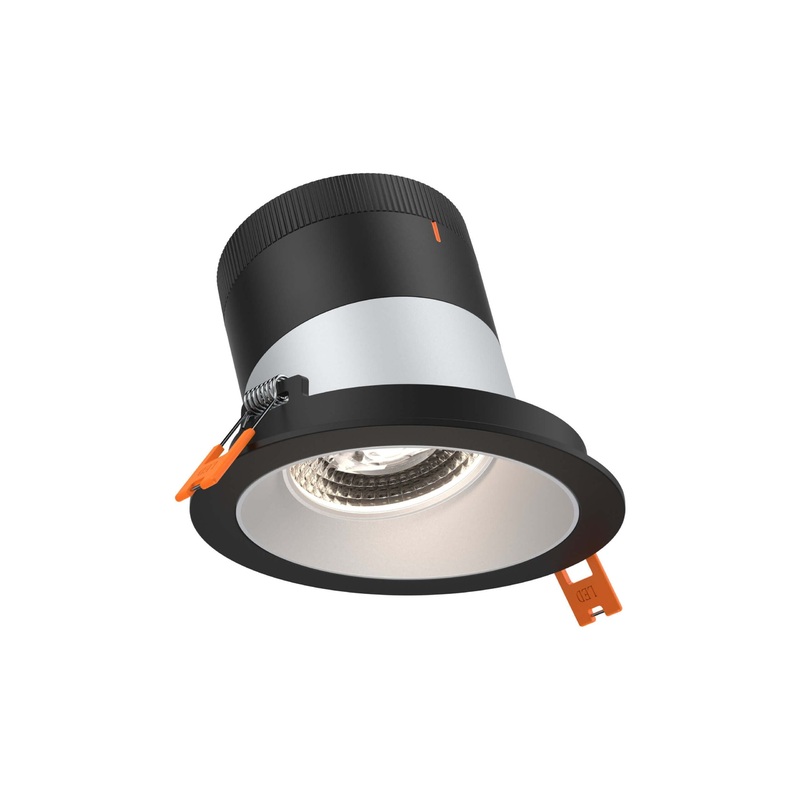 4″ Modular Downlight Alzak with Black Trim 20 Degrees Sloped Ceiling