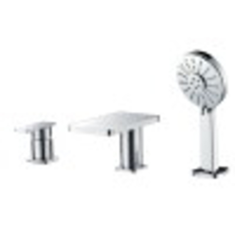 ALFI brand AB2879-PC Polished Chrome Deck Mounted Tub Filler with Hand Held Showerhead