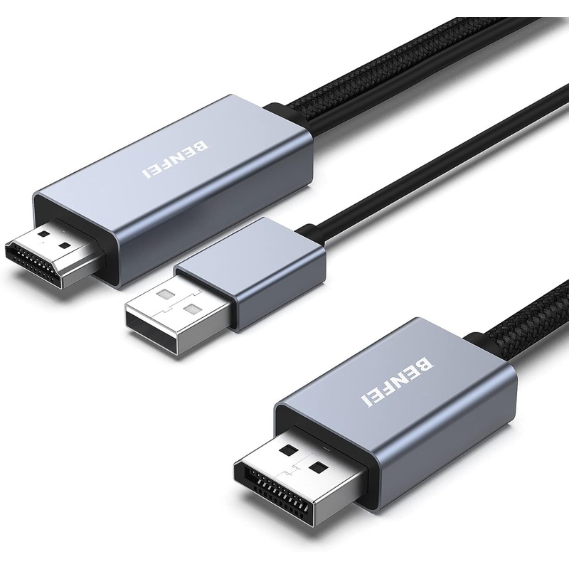 BENFEI 344GY-5M HDMI to DisplayPort Unidirectional 4K Active Cable with USB Powered 5M