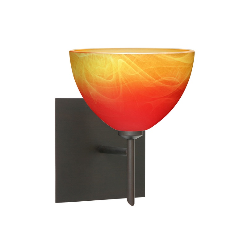 Besa 1SW-4679SL-BR-SQ Brella One Light Wall Sconce Bronze