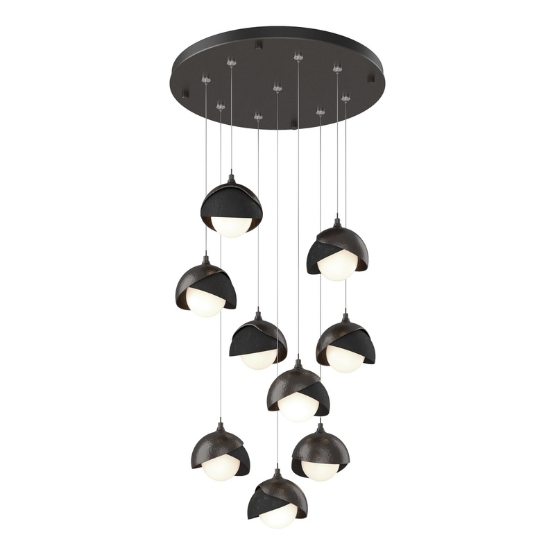 Brooklyn 9-Light Double Shade Pendant Oil Rubbed Bronze Black