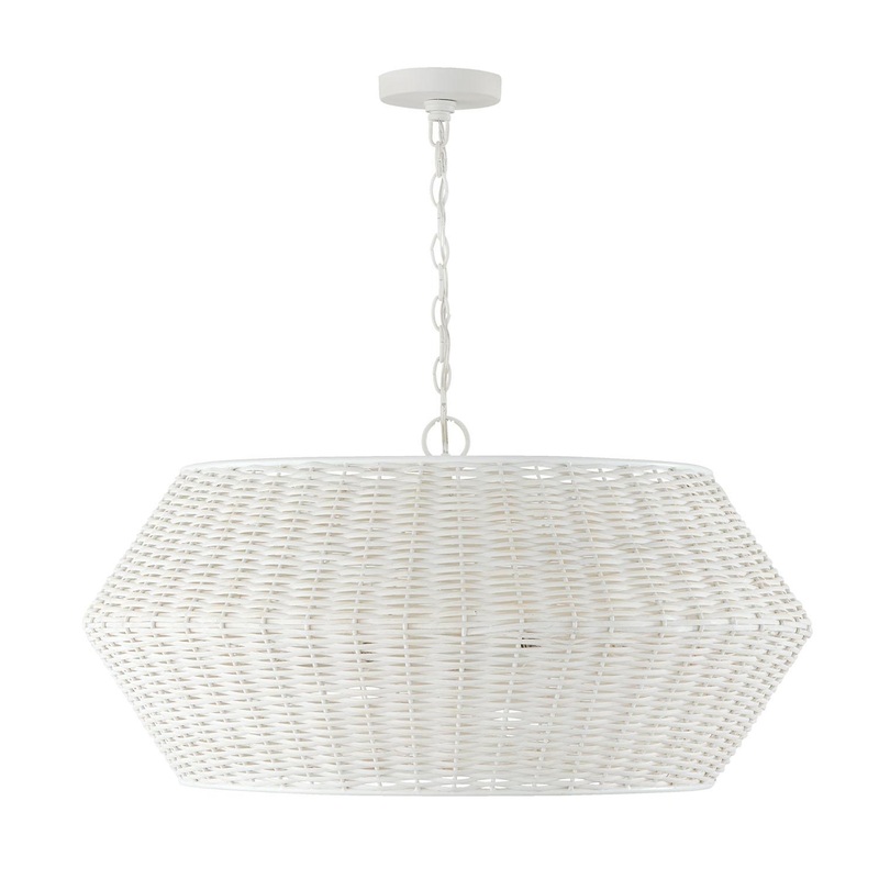 Capital Lighting 347861HH Boca 6 Light Pendant Chalk White