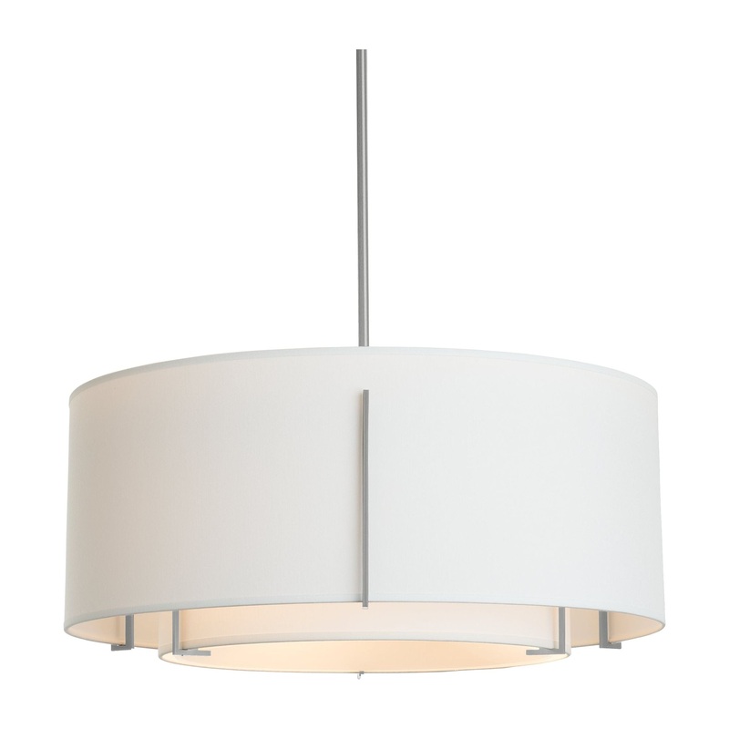 Exos Double Shade Pendant Soft Gold Natural Anna Inner Shade & Natural Anna Outer Shade