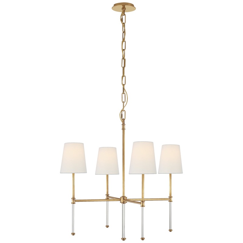 Four Light Chandelier from the Camille Collection in Hand-Rubbed Antique Brass Finish by Visual Comfort Signature