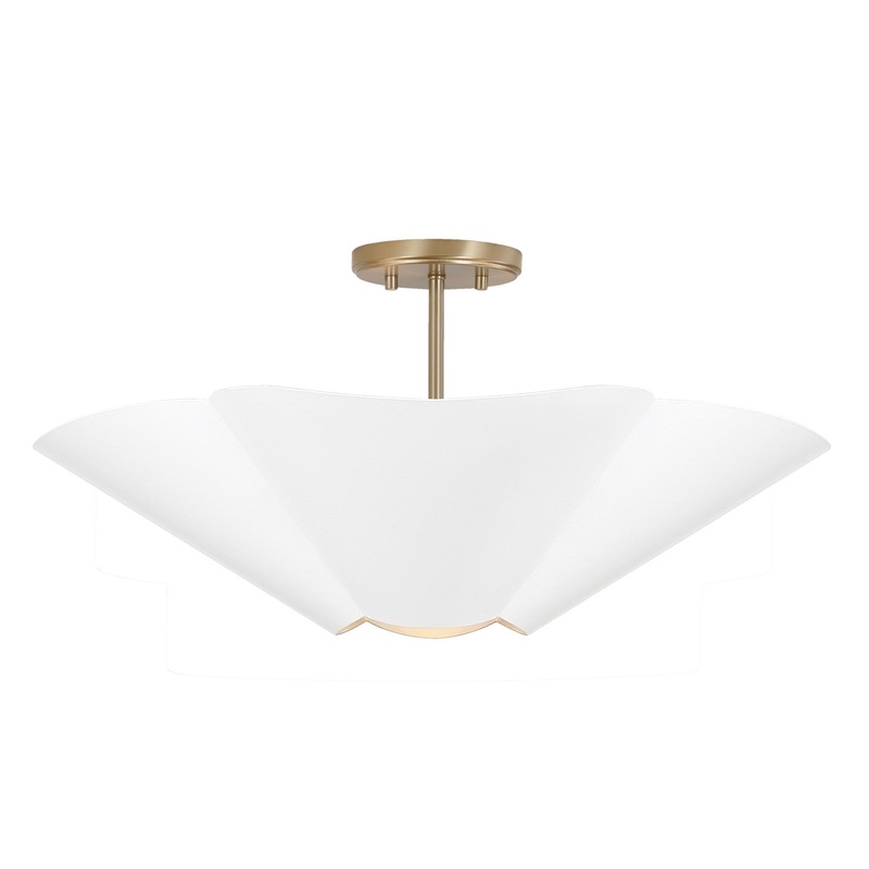 Four Light Pendant from the Maeve Collection in Matte Brass and White Finish by Capital Lighting