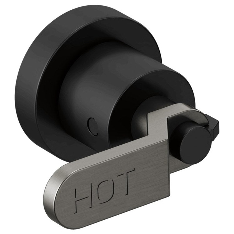 Handle Kit Litze Zinc 2 Industrial Lever Matte Black/Brilliance Luxe Steel ADA for Wall Mount Tub Filler