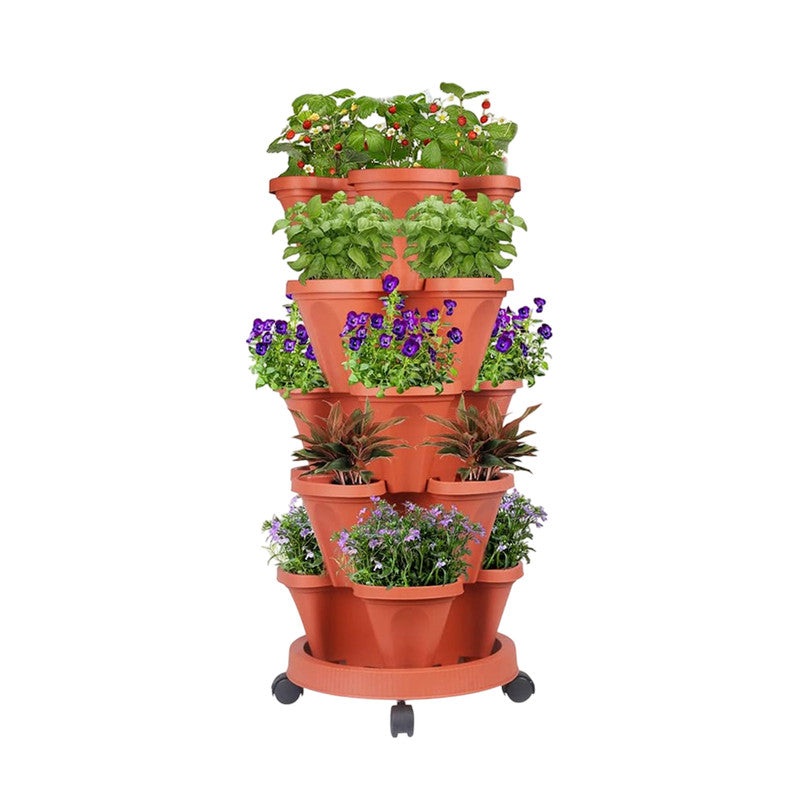 Hivvago 5-Tier Vertical Garden Planter  Stackable Indoor/Outdoor Pot with Base