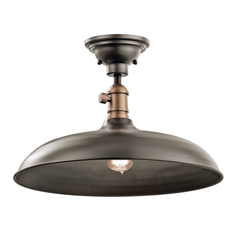 Kichler 42585OZ One Light Pendant/Semi Flush, Olde Bronze