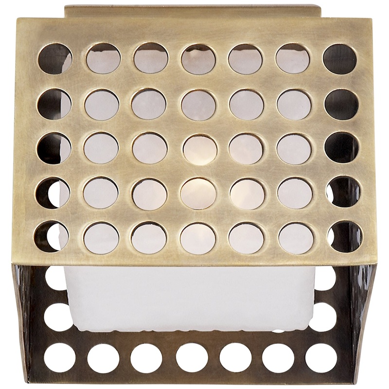 LED Flush Mount from the Precision Collection in Antique-Burnished Brass Finish by Visual Comfort Signature