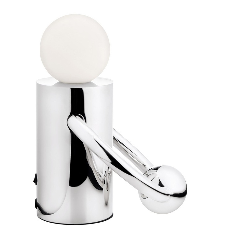 LED Table Lamp from the Septum Collection in Chrome Finish by Kuzco Lighting