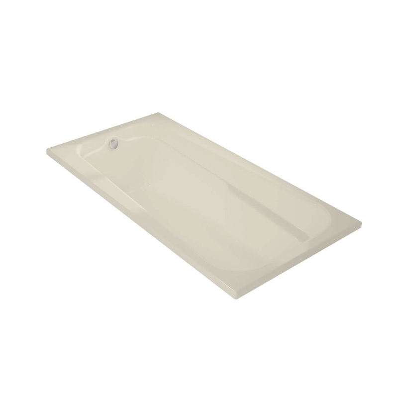MAAX 100104-000-004-000 Timeless 72 x 36 Acrylic Alcove End Drain Bathtub in Bone