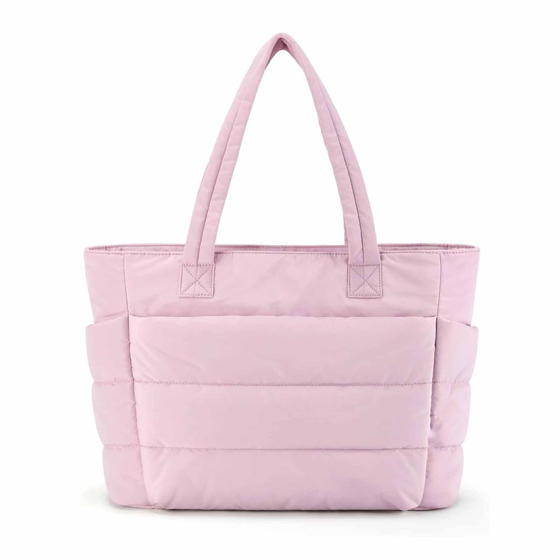 Pink Large Capacity Nylon Tote Bag for Women – Fashionable Travel Shoulder & Crossbody Handbag