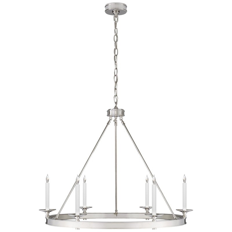 Six Light Chandelier from the Launceton Collection in Polished Nickel Finish by Visual Comfort Signature