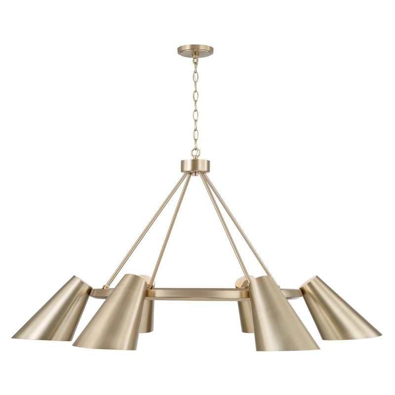 Six Light Chandelier from the Leo Collection in Matte Brass Finish by Capital Lighting