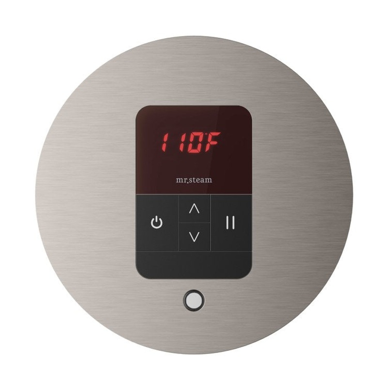Steam Kit iTempo Brushed Nickel Shower Control with Round Steamhead for MS90 to MSSUPER3