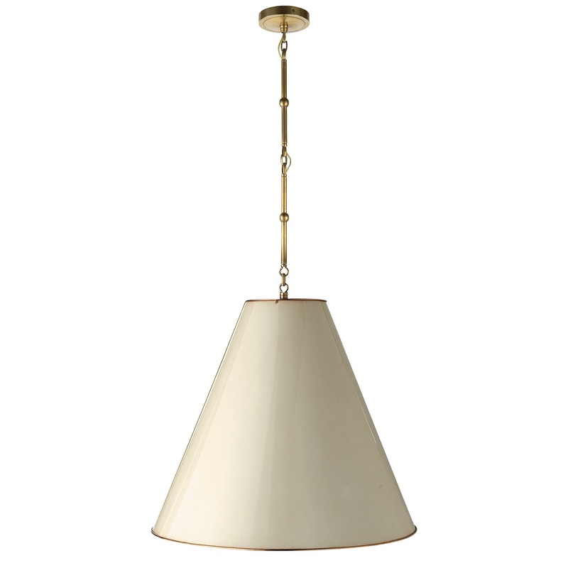 Two Light Pendant from the Goodman Collection in Hand-Rubbed Antique Brass Finish by Visual Comfort Signature
