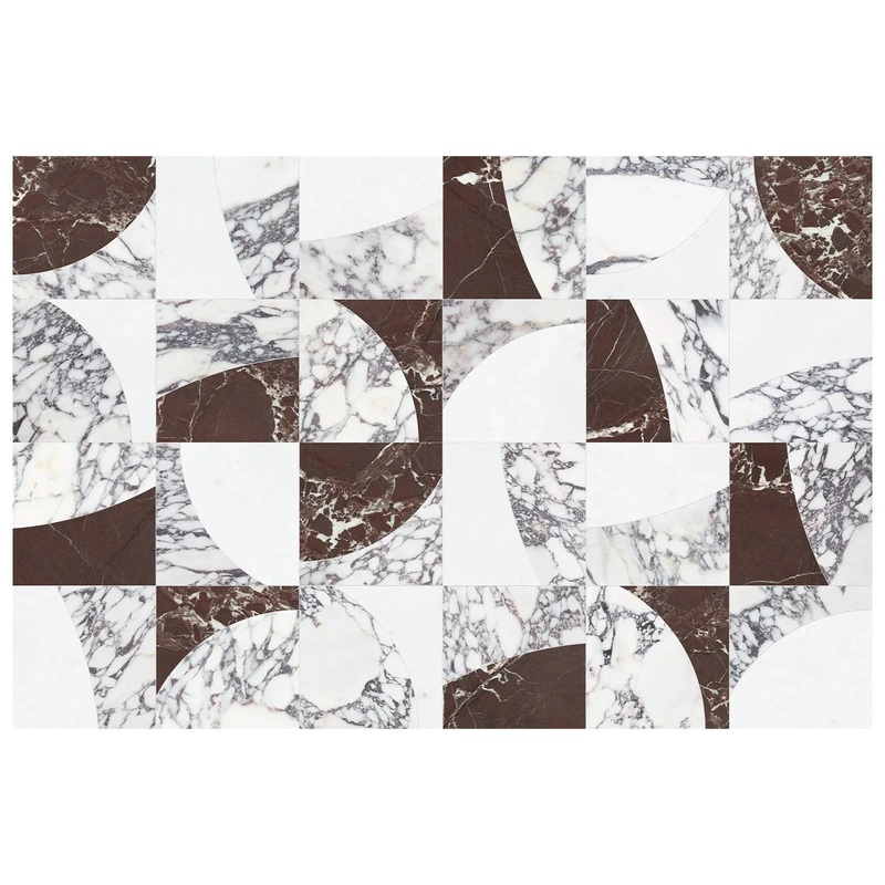 Utopio Eclypse Orchid Honed W/ Polished Accents Natural Stone Waterjet Mosaic