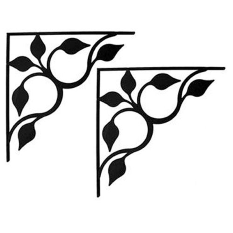 Village Wrought Iron SB-109-S Leaf Fan Shelf Brackets Small (pair)