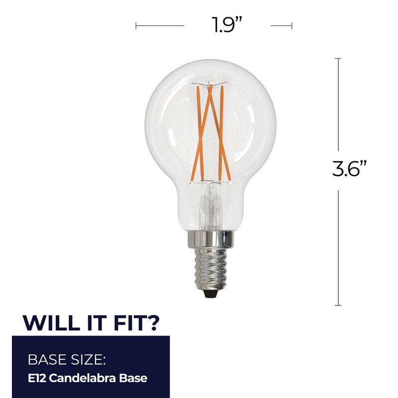4 Watt A15 Clear, 400  Lumens, E12 base, 120 Volt Light Bulb by Bulbrite