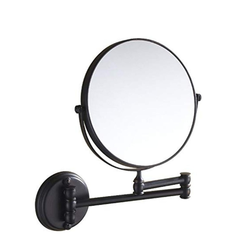 5X & 1X Wall Mount Magnifying Mirror  Matte Black