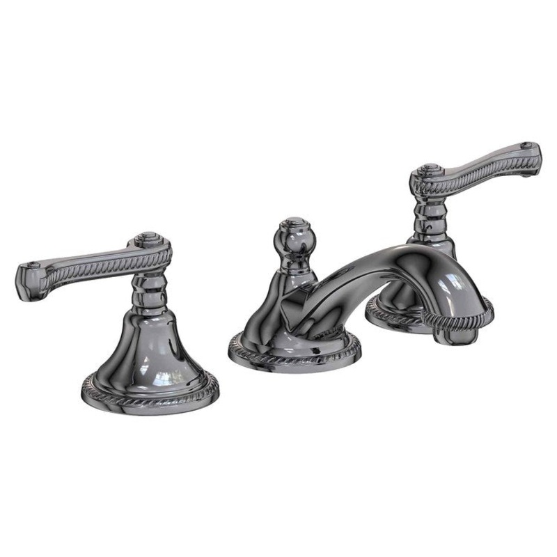 Amisa Two Handle Widespread Bathroom Faucet with Cross Handles with Drain – Midnight Chrome