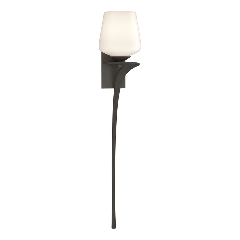 Antasia Single Glass 1-Light Sconce Dark Smoke Right