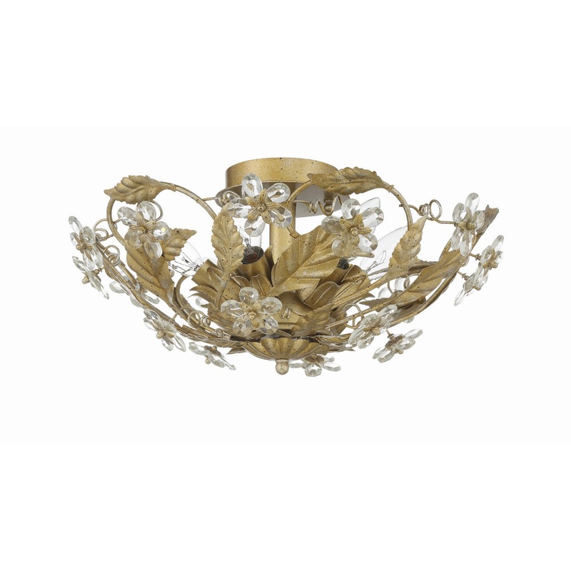 Crystorama 5316-GL Paris Market Six Light Semi Flush Mount Gold Leaf
