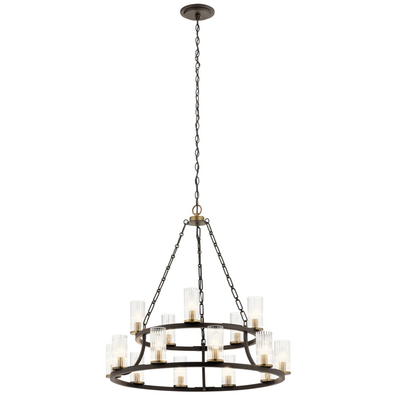 Kichler 52109OZ 15 Light Chandelier, Olde Bronze
