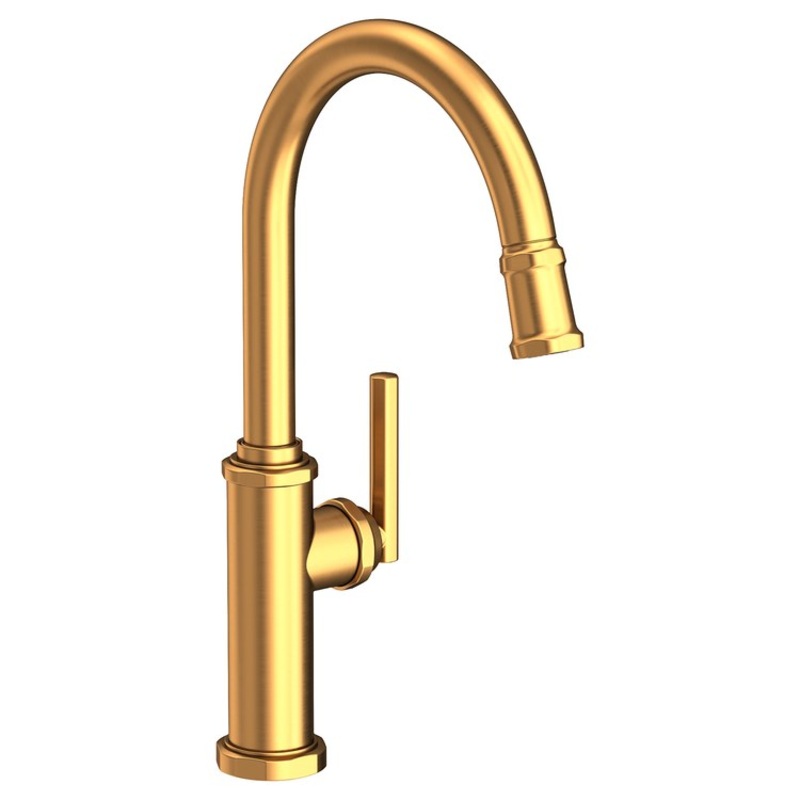 Kitchen Faucet Heaney 1 Lever ADA Satin Gold PVD Pull Down Spout Height 10-3/4 Inch 1.8 Gallons per Minute