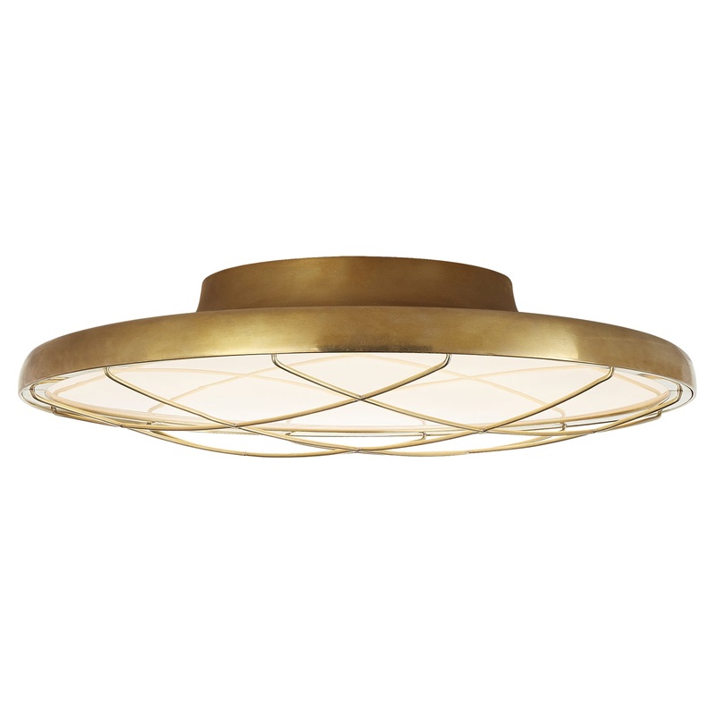 LED Flush Mount from the Dot Collection in Natural Brass Finish by Visual Comfort Signature