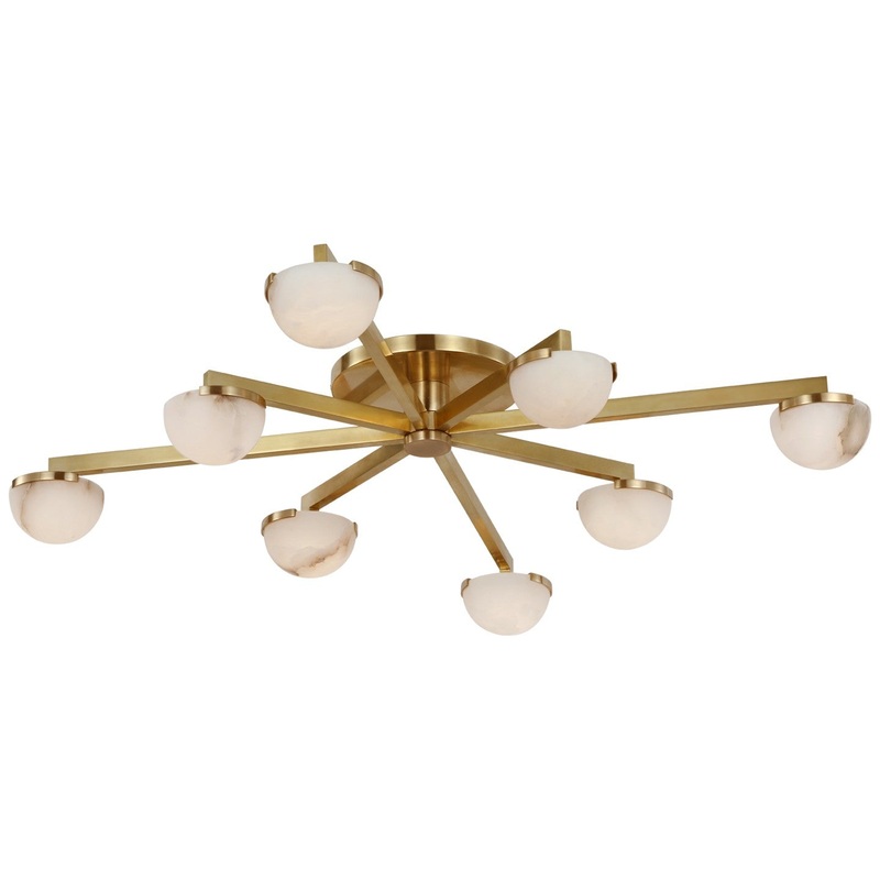 LED Flush Mount from the Pedra Collection in Antique-Burnished Brass Finish by Visual Comfort Signature