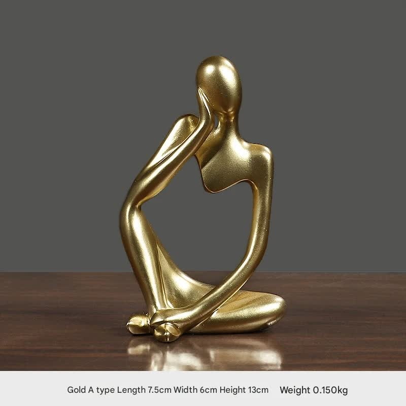 Nordic Abstract Resin Figurine – Modern Minimalist Home Decor Sculpture(Gold)