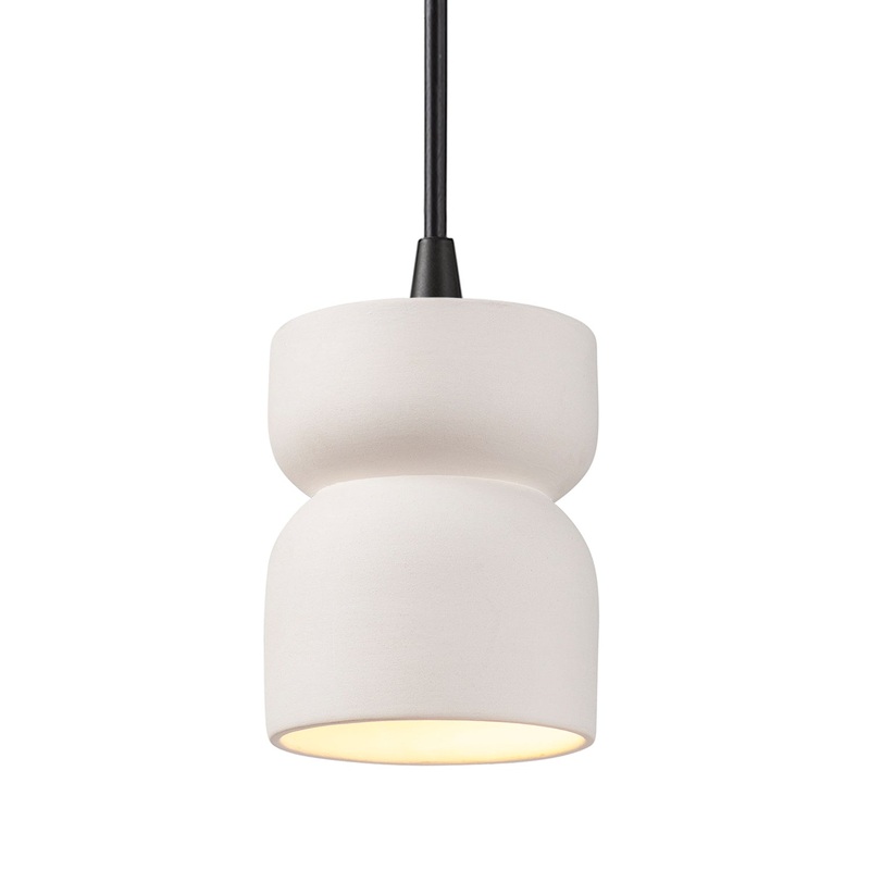 One Light Pendant from the Radiance Collection in Bisque Finish by Justice Designs