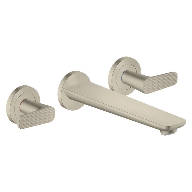 Tub Filler Trim Citterio C 2 Lever Cubic Cut Brushed Nickel ADA 8 Inch Spread Wall Mount 5.3 Gallons per Minute