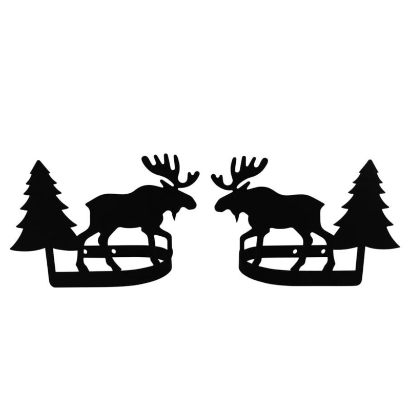 Village Wrought Iron CUR-TB-22 Moose & Pine Curtain Tie Backs (pair)