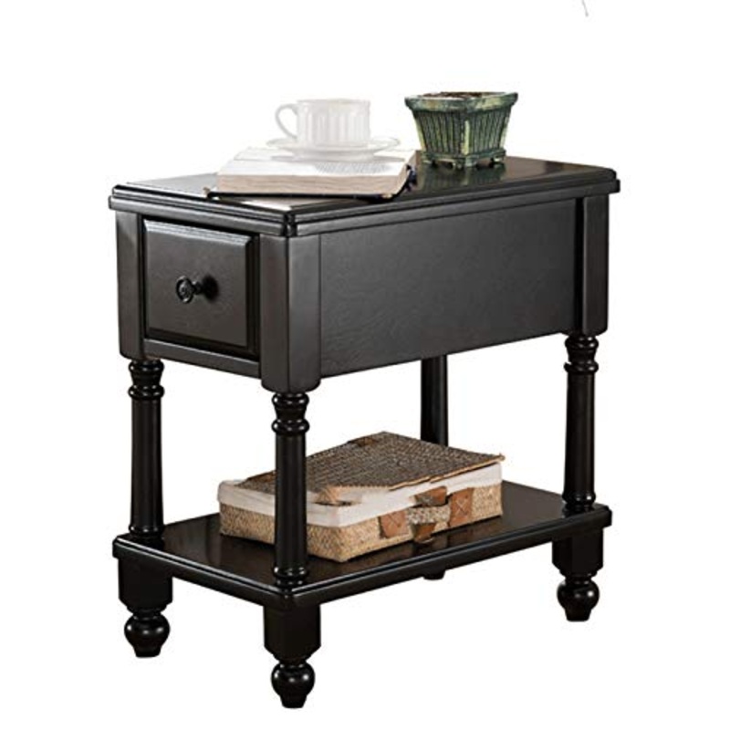 XJL Soggiorno del Comodino MDF Gambale in Legno Massello Table Table Table End Tavolo della Tavolo Lato in Legno Creativo Tavolino Tavolo Piccolo Tavolino con 1 Cassetto (Color : Style A)