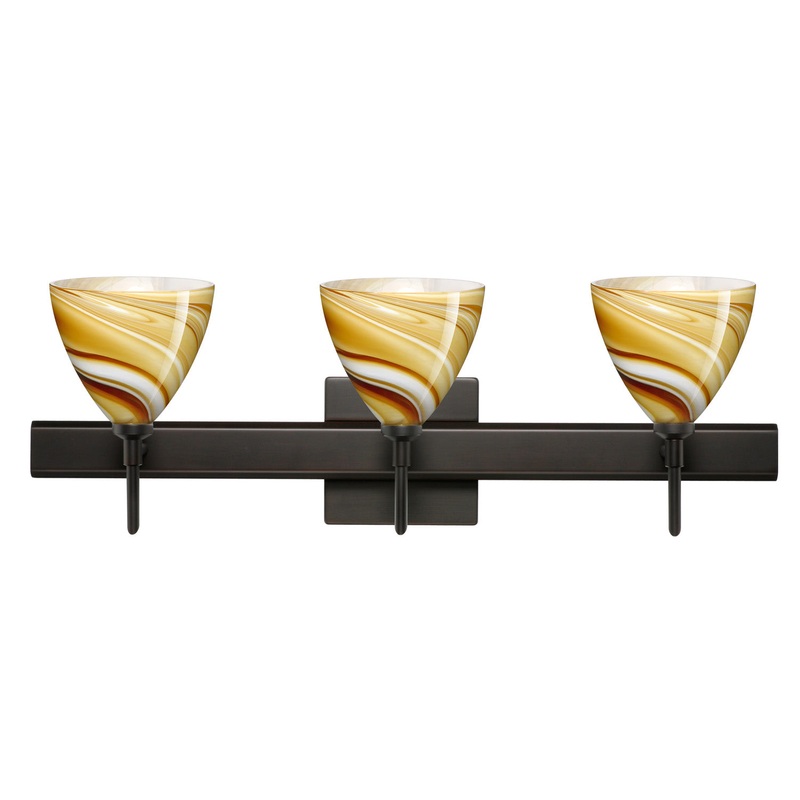 Besa 3SW-1779HN-BR-SQ Mia Three Light Wall Sconce Bronze