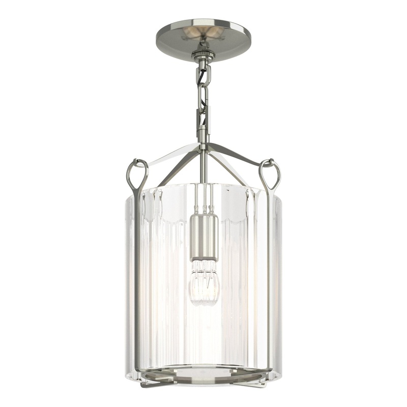 Bow Semi-Flush Sterling Clear Glass (ZM)
