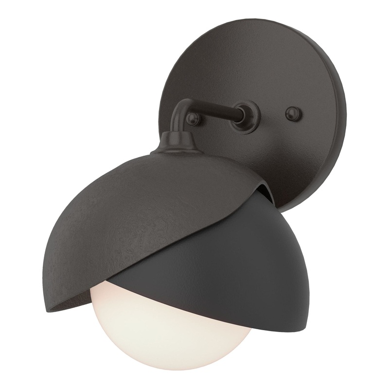 Brooklyn 1-Light Double Shade Bath Sconce Oil Rubbed Bronze Black