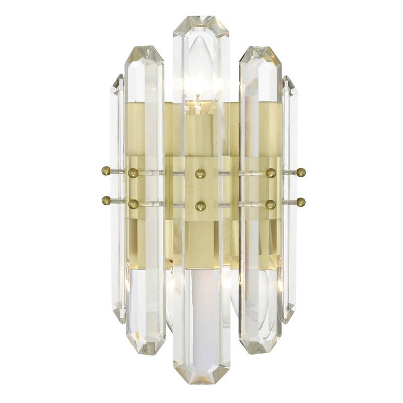 Crystorama BOL-8882-AG Bolton Two Light Wall Sconce Aged Brass