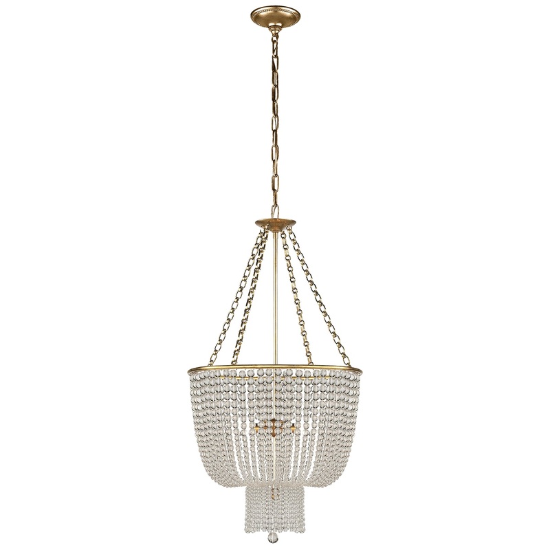 Four Light Chandelier from the Jacqueline Collection in Hand-Rubbed Antique Brass Finish by Visual Comfort Signature