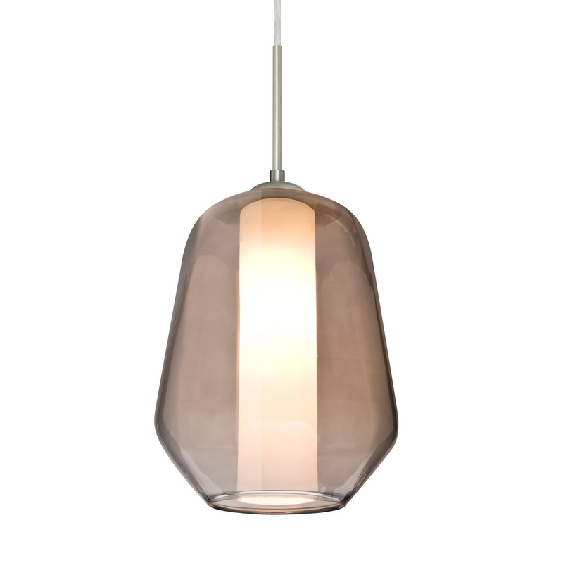 One Light Pendant from the Link Collection in Satin Nickel Finish by Besa