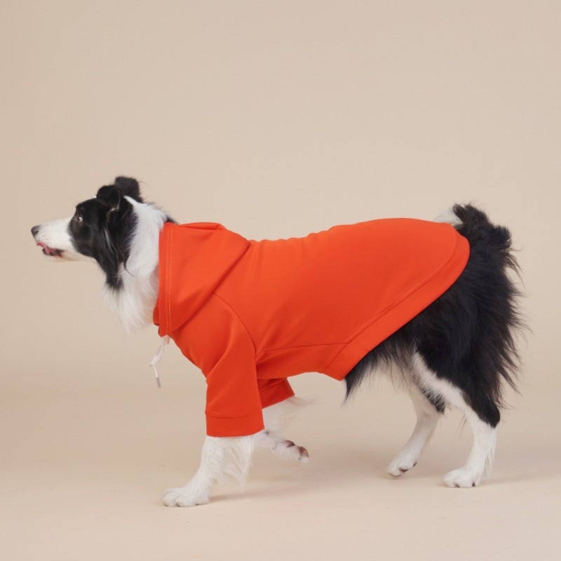Orange Classic Dog Sweatshirt with Hood & Drawstrings – For Large Dogs (Size : 2XL)